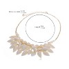 Anna-Kaci Women's Statement Necklace with Resin Stones and Crystal Accents, Gold Tone Chain, Adjustable Length, Bold and Elegant Design - Shark Tooth - 2 of 4