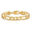 Black Bow Jewelry Men's 10mm 10k Yellow Gold Solid Concave Figaro Chain Bracelet - 2 of 4