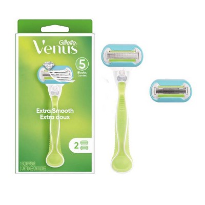 Venus Extra Smooth Green Women's Razor + 2 Razor Blade Refills