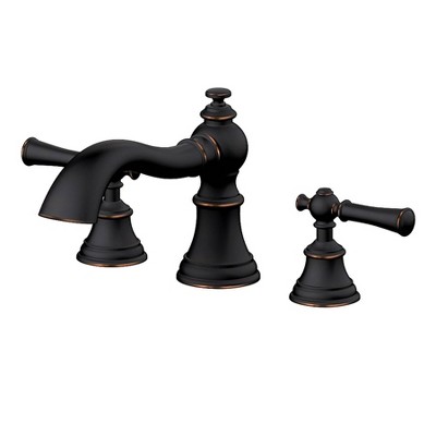 Two Handle Adjustable Deck Mount Roman Tub Faucet Oil Rubbed Bronze - Tosca