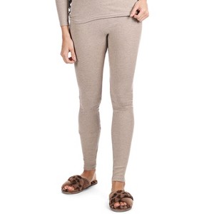 Memoi Women's Organic Cotton Classic Ribbed Leggings - 1 of 4