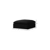 Meridian Furniture,Serene Linen Textured Fabric Deluxe Comfort Modular Ottoman - 3 of 4