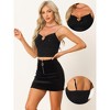 Allegra K Women's Sparkly Glitter Rhinestones Spaghetti Straps Cut Out Cocktail Party Cropped Camisole - 2 of 4