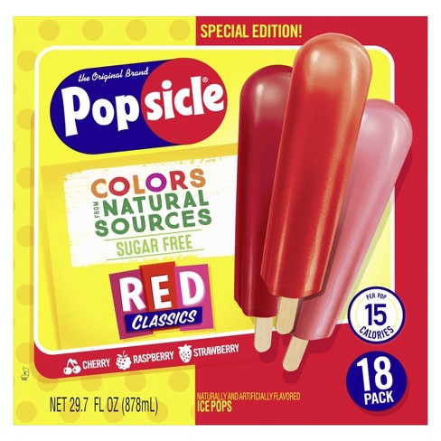 The Original Brand Popsicle Sugar Free Red Classics Ice Pops 18pk Target