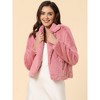 Allegra K Women's Cropped Notch Lapel Open Front Faux Fur Fluffy Coat - image 2 of 4