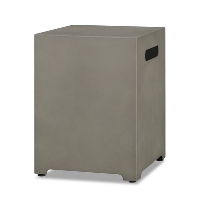 Aegean 20" Dark Gray Powder-Coated Steel Propane Tank Cover
