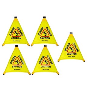 Alpine Industries Wet Floor Cone Sign 20"H Yellow 5/Pack (498-20-5pk) 498-20-5PK - 1 of 4