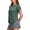 Pinspark Workout Tops for Women UPF 50+ Yoga Shirts Short Sleeve Athletic Tops with Side Slits Running Gym Tee Top Loose Fit - 3 of 4