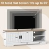 Costway Farmhouse TV Stand for TVs up to 65" with Sliding Doors Storage Cabinets - 3 of 4