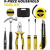 Itopfox 9-Piece Home Repair Tool Set with Plastic Storage Case - General Household Hand Tools for Daily Maintenance, Compact & Portable - 2 of 4