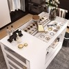 Famapy Glass-Top Closet Organizer White Dressing Island Ample Storage Dresser Display Storage Cabinet Closet Vanity Island Storage  Beauty Organizer - 2 of 4