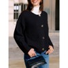 Clearlove Womens Cropped Cardigan Sweaters Chunky Knit Button Down Open Front Long Sleeves Fall Crochet Sweaters - 3 of 4