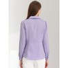 Allegra K Women's Elegant Collar V Neck Long Sleeve Work Office Satin Button Down Shirt - 4 of 4