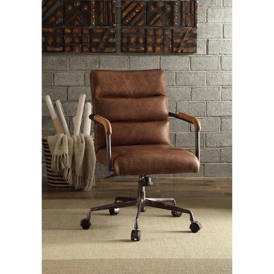Executive Office Chair High Back Top Grain Leather with Adjustable Height and Swivel Base for Office or Home-3irtyhousy