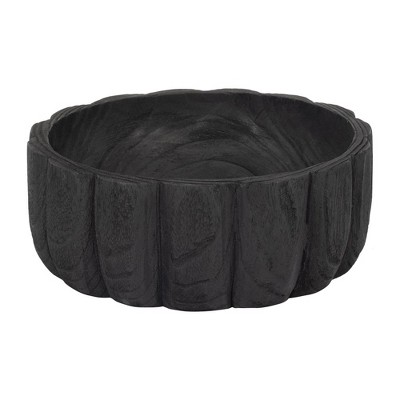 Sagebrook Home Sagebrook Home Elegant Decorative Bowl, Textured Variant, Classic Matte Black, Ideal for Modern Home Decor