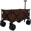 RISOKEYS Heavy-Duty 300lbs Capacity Folding Wagon Cart with Removable Waterproof Cover,for Beach Camping, All-Terrain Collapsible Cart,Brown - 2 of 4