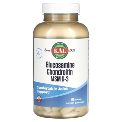 KAL Glocosamine Chondroitin MSM D-3, 120 tablets