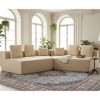 GDFStudio Rhea 132'' 2-Seater Modern Teddy Fleece Sectional Sofa with 6 Cushions - 2 of 4