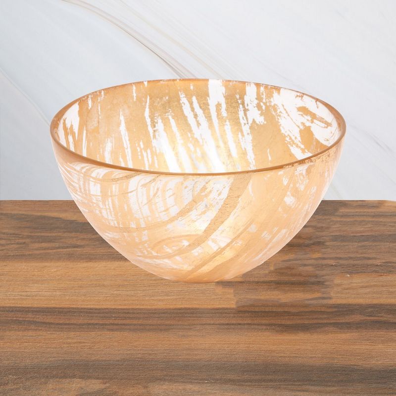 Classic Touch Dessert Bowl Brushed Gold - 6.5"D, 3 of 4