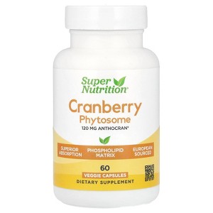 Super Nutrition Cranberry Phytosome Anthocran®, 120 mg, 60 Veggie Capsules - 1 of 4