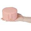 Unique Bargains PU Leather 2 Layer Storage Holder Jewelry Box for Women Girls Birthday Gifts - 4 of 4
