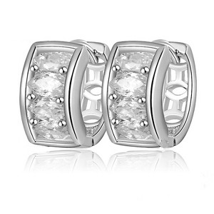 Small Hoop Earrings for Women Marquise Cut Cubic Zirconia Ginger Lyne Collection - 1 of 4