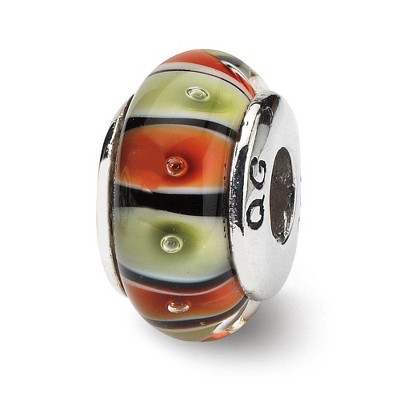 Black Bow Jewelry Multi-Color Glass Sterling Silver Bead Charm