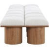 Meridian Furniture,Pavilion Cream Boucle Fabric Bench - 3 of 4
