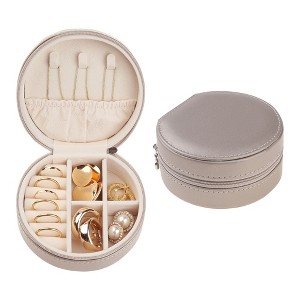 Unique Bargains Small Portable PU Leather Display Holder Travel Jewelry Box for Girls' Birthday Gifts - 1 of 4