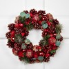Northlight Pinecone, Berry and Ball Ornament Glittered Artificial Christmas Wreath - 13" - Unlit - 2 of 4