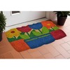 HomeRoots 18" X 30" Blue and Red Coir Floral Outdoor Door Mat - 2 of 4
