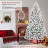 TIRAMISUBEST 6FT Flocked Christmas Tree with Branch Tips LED Lights Outdoor Indoor Holiday Decor - 3 of 4
