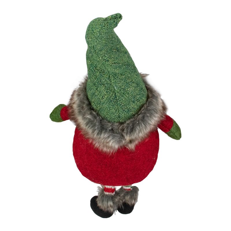 Northlight 25-Inch Plush Red and Green Sitting Tabletop Gnome Christmas Decoration, 5 of 6