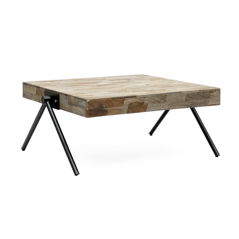 Gurley Handcrafted Modern Industrial Mango Wood Coffee Table Gray/Black - Christopher Knight Home, 4 of 9