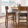 Best Choice Products 2-Piece Farmhouse Counter Height Bar Stool Set w/ Cushioned Seat, Wooden Backrest - 4 of 4