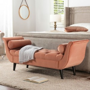 NicBex Bench End of Bed Bench Tufted Flared Arm Bench for Bedroom and Entryway, Orange - 1 of 4