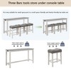Lyngins 4-Piece Rustic Bar Table with USB Ports & 3 Stools Set, Faux Wood Grain Dining Bar Table & Chairs Set, Counter-Height Dining & Work Station - 4 of 4