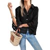 Imily Bela Womens 3/4 Bell Sleeve Eyelet Button Down Shirt Casual Ruffle Hem Blouse - 2 of 4