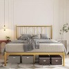 Homhougo Full Bed Frame, Gold Metal Platform Bed Frame with Headboard, Heavy Duty Metal Slat Support, Mattress Foundation, Noise Free Design, Gold - 3 of 4