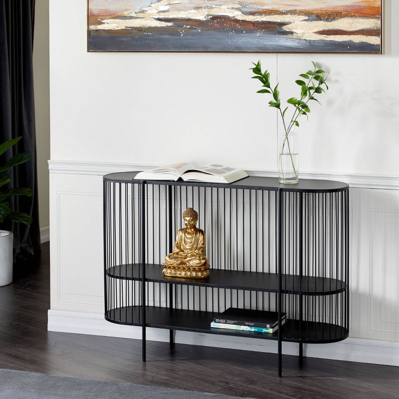 Contemporary Metal Console Table Black - Olivia &#38; May, 3 of 18