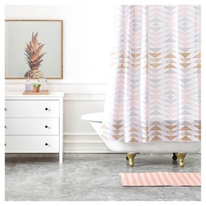 Georgiana Paraschiv Triangles Shower Curtain - Deny Designs: Polyester, Machine Washable, Buttonhole Top - 1 of 4