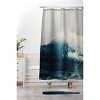 Bree Madden Sea Wave Shower Curtain Blue - Deny Designs: Polyester Microfiber, Machine Washable, Buttonhole Top - 3 of 4