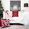 TopComfy Support Pillow Red Velvet Christmas Throw Pillow with Merry Christmas Embroidery for Holiday Decor, Red, 17"*17"*10" - 4 of 4