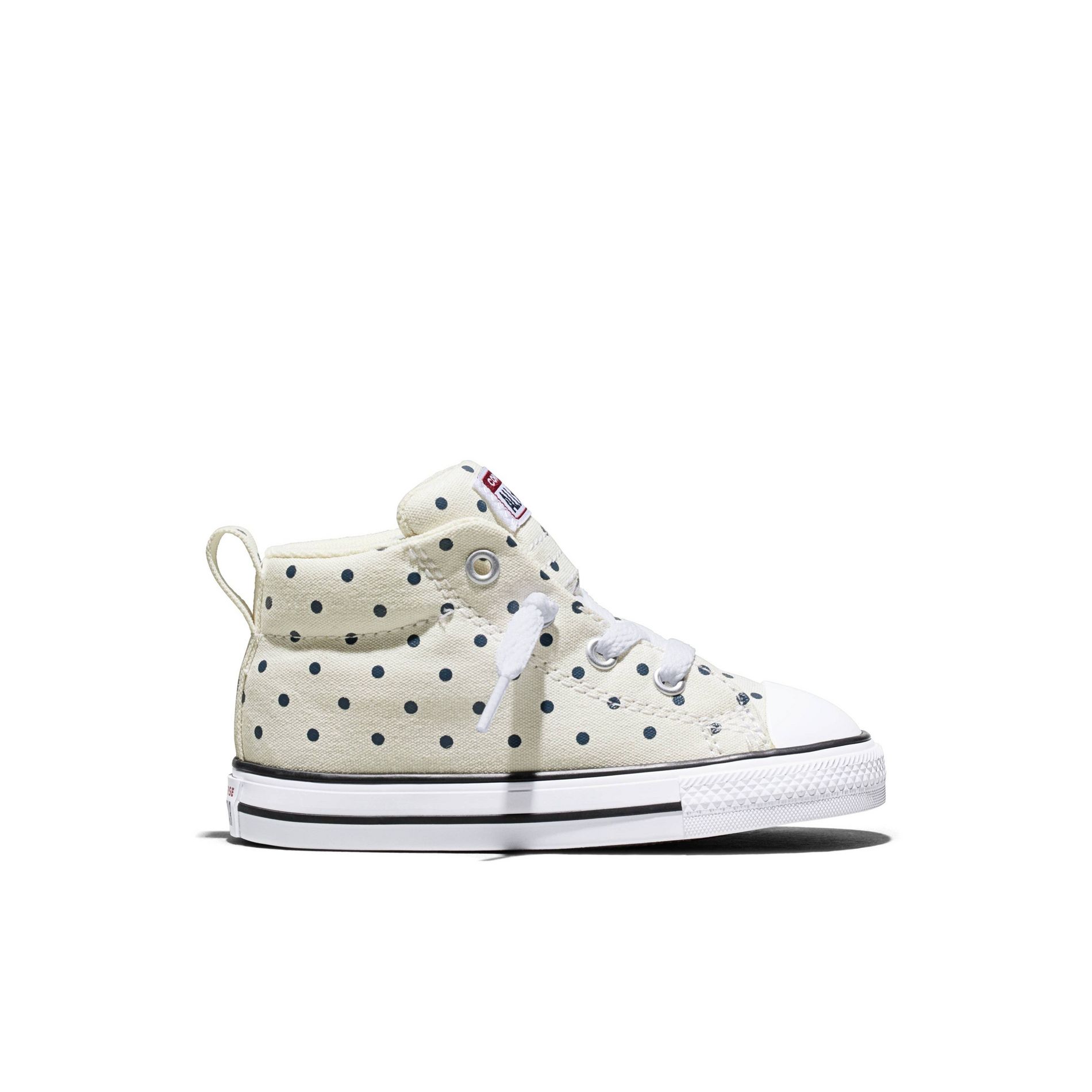 Converse Toddler Street Ox Mid Top Polka Dot Sneakers - Black/White 6T