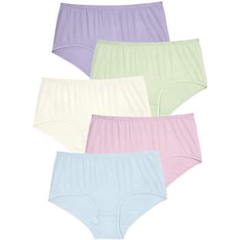 Comfort Choice Women's Plus Size Nylon Brief 5-pack - 14, Blue : Target