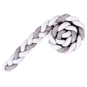 SARO Braided Crib Bumper – 90.5” Baby Crib Rail Guard, Soft Knotted Cushion Liner & Nursery Decor, Protective Braided Pillow for Infants & Toddlers - 1 of 4
