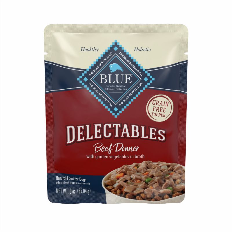 Blue Buffalo Delectable Single Wet Dog Food with Beef Flavor - 3oz, 1 of 7
