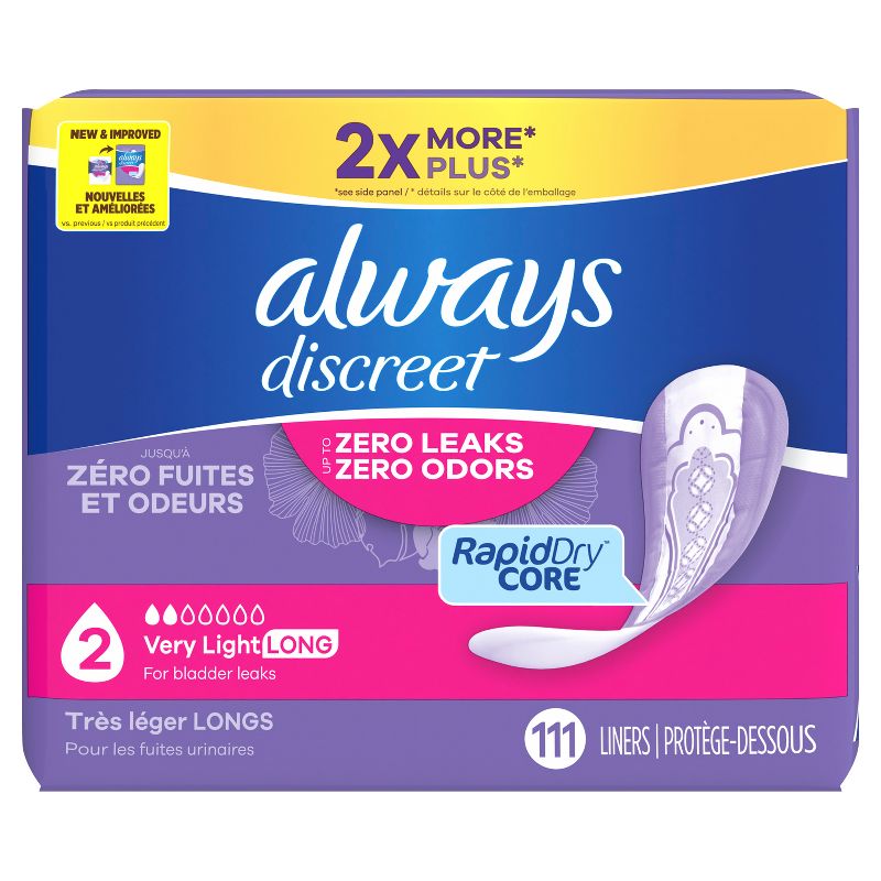 Always Discreet Incontinence Liners - Very Light Absorbency, 2 of 13