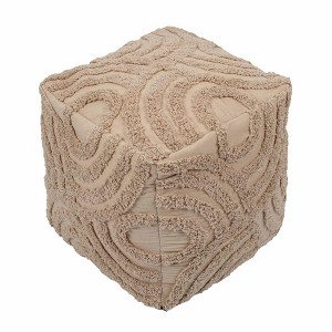 TOV Furniture Miranda Knitted Pouf in Beige - 1 of 4
