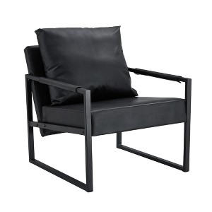 XINGHANZHENXUAN Classic PU Leather Sofa with Metal Frame, Accent Chair for Living Room, Office & Bedroom - 1 of 4